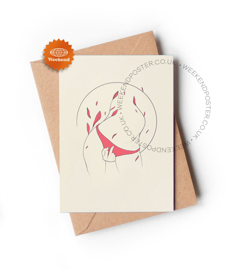 Sexy Middle Finger Woman line art greeting card