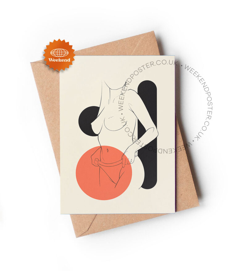 Sexy Woman Posing line art greeting card