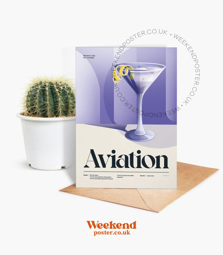 Mid-century retro Aviation Cocktail greeting card