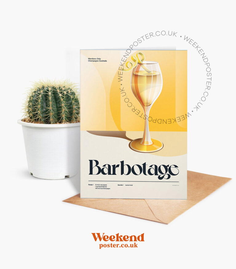 Mid-century retro Barbotage Cocktail greeting card