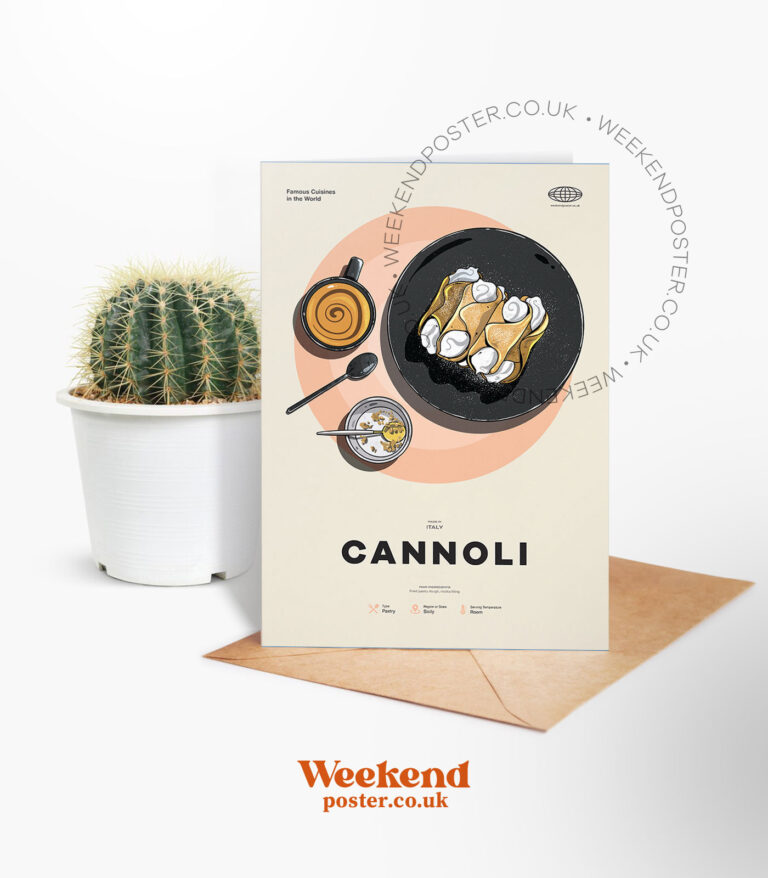 Mid-century modern Cannoli recipe greeting card
