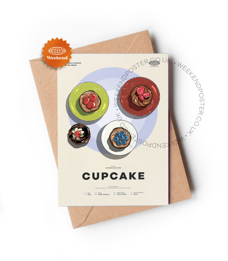 Mid-century modern Cupcake recipe greeting card
