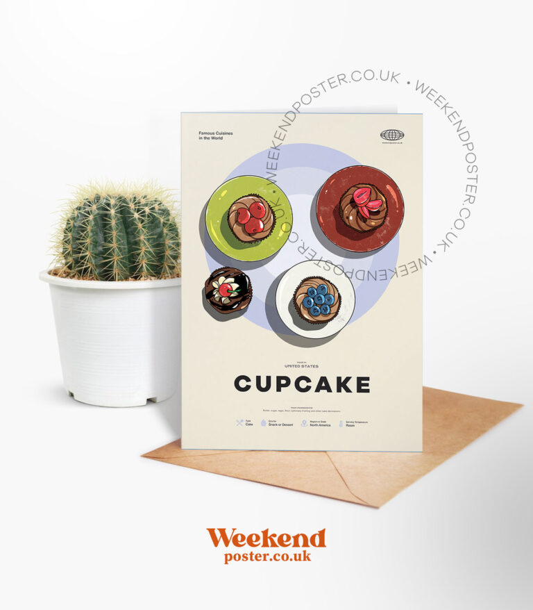 Mid-century modern Cupcake recipe greeting card