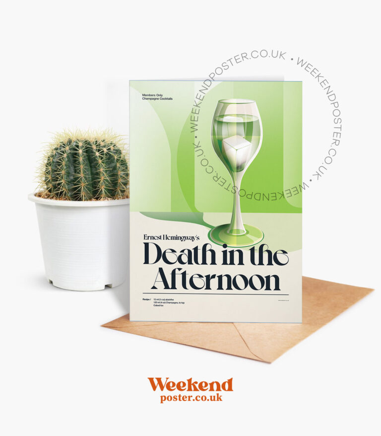 Mid-century retro Death in the Afternoon Cocktail greeting card