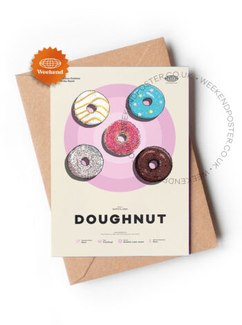 Mid-century modern Doughnut recipe greeting card