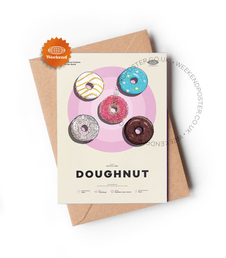 Mid-century modern Doughnut recipe greeting card