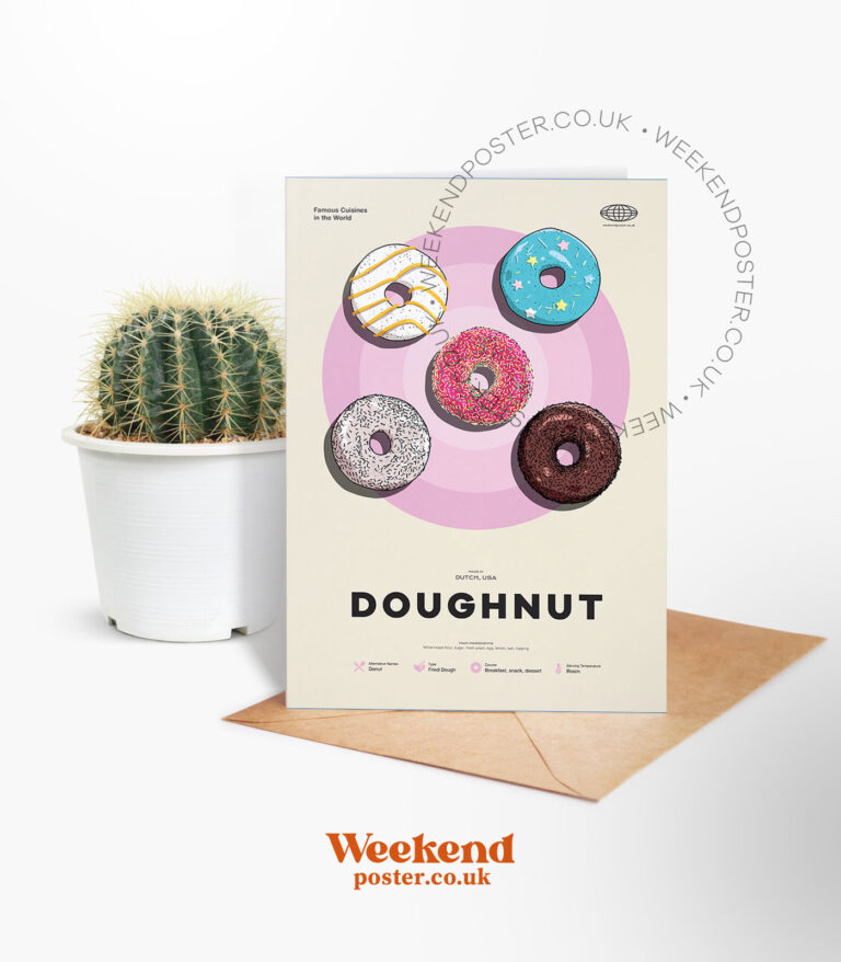 Mid-century modern Doughnut recipe greeting card