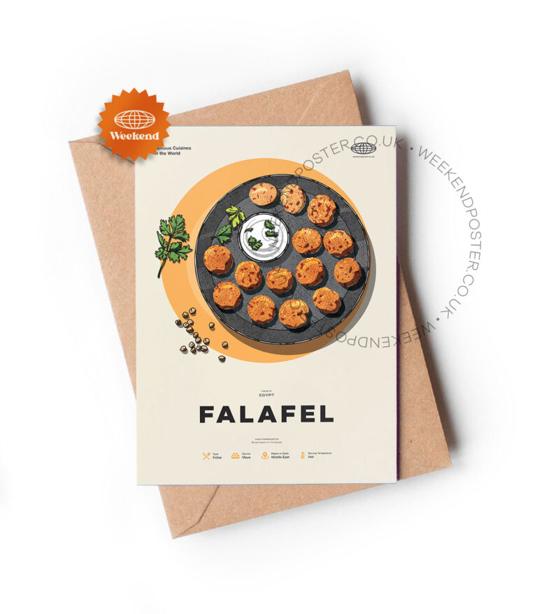Mid-century modern Falafel recipe greeting card