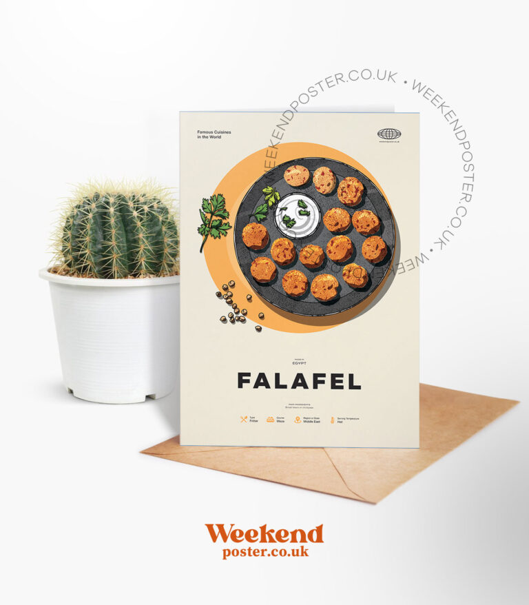 Mid-century modern Falafel recipe greeting card