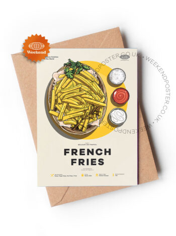 Mid-century modern French Fries recipe greeting card