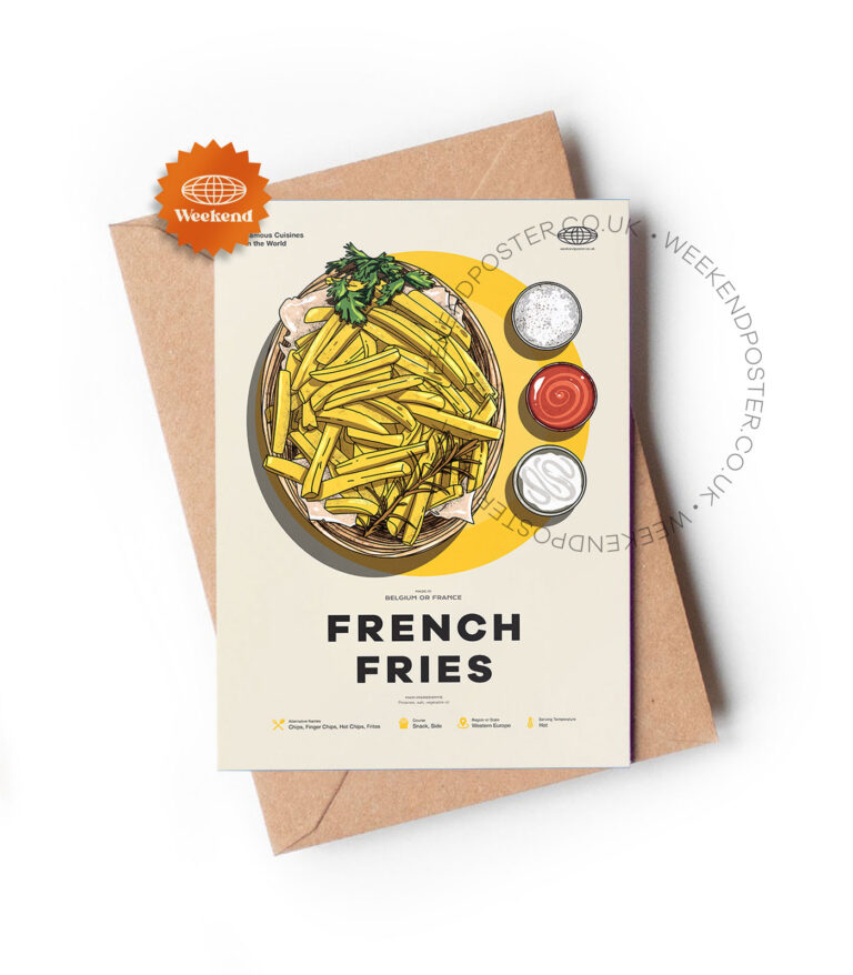 Mid-century modern French Fries recipe greeting card