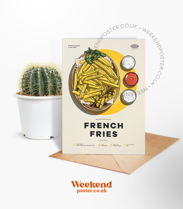 Mid-century modern French Fries recipe greeting card