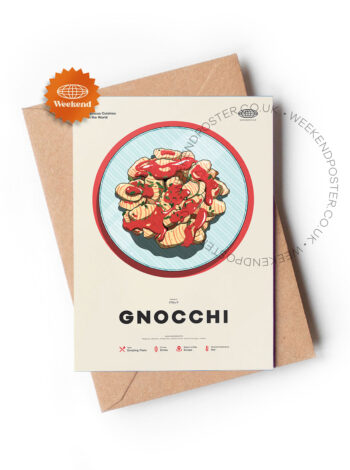 Mid-century modern Gnocchi recipe greeting card