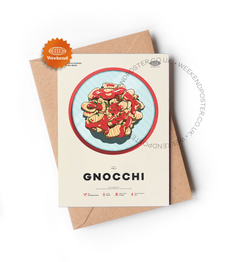 Mid-century modern Gnocchi recipe greeting card