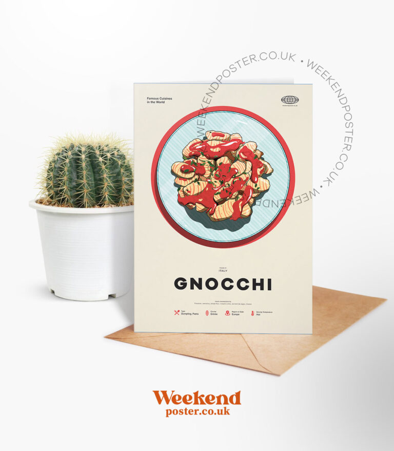 Mid-century modern Gnocchi recipe greeting card