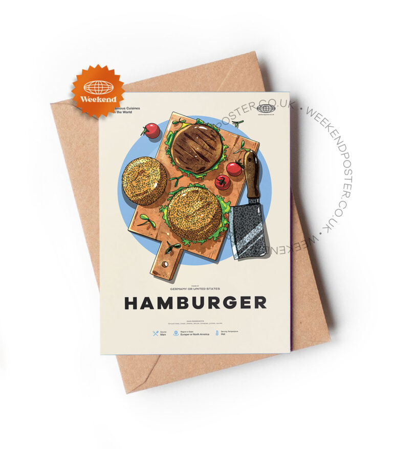 Mid-century modern Hamburger recipe greeting card