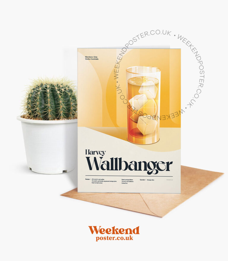 Mid-century retro Harvey Wallbange Cocktail greeting card