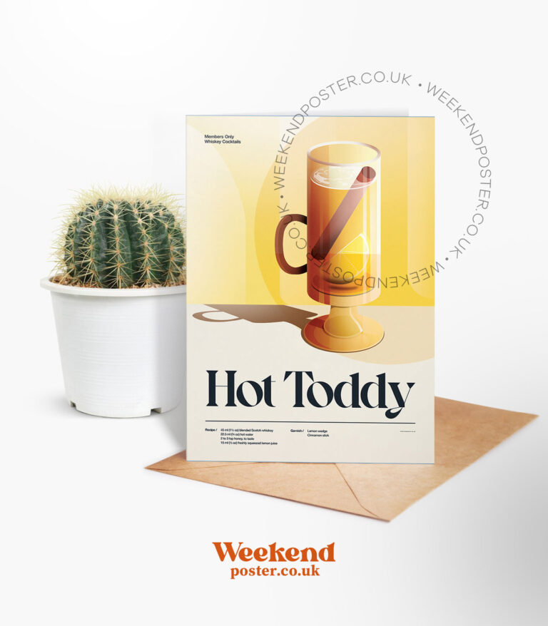 Mid-century retro Hot Toddy Cocktail greeting card