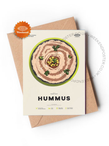Mid-century modern Hummus recipe greeting card