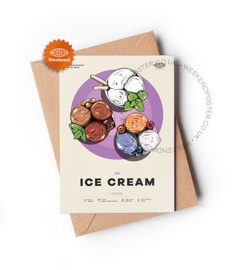 Mid-century modern Ice Cream recipe greeting card