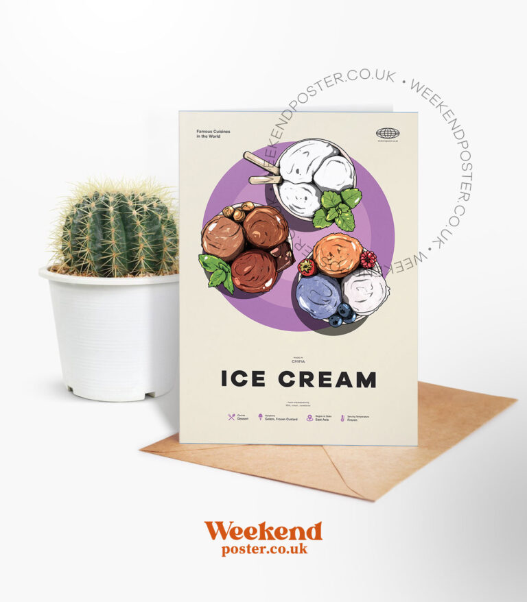 Mid-century modern Ice Cream recipe greeting card