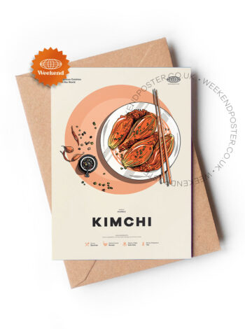 Mid-century modern Kimchi recipe greeting card