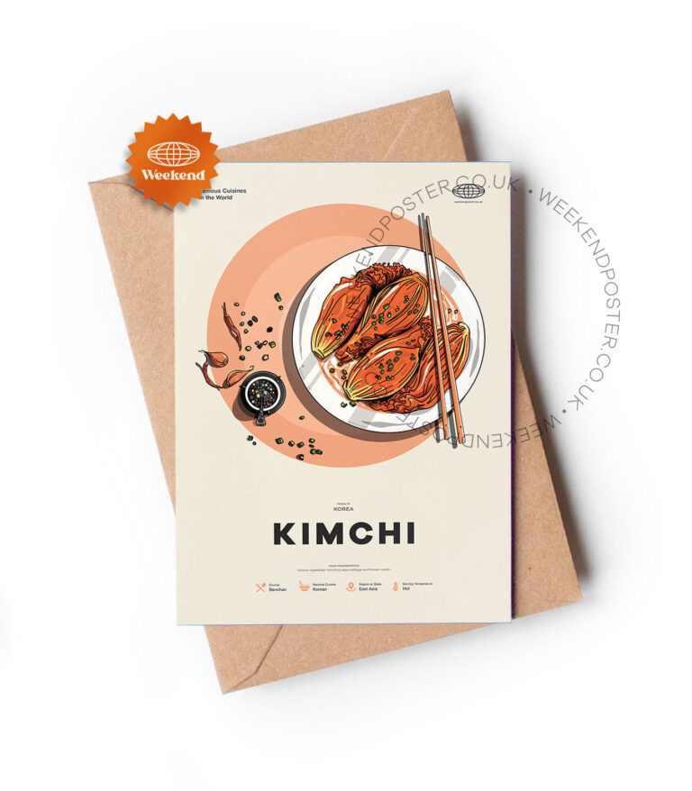 Mid-century modern Kimchi recipe greeting card