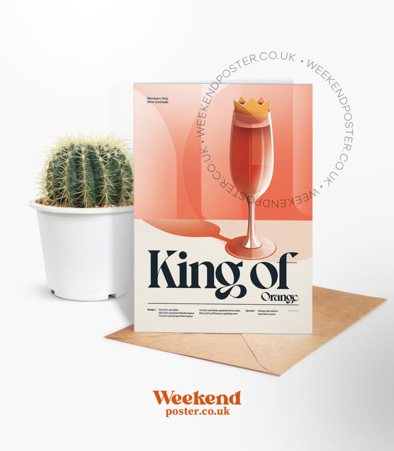 Mid-century retro King of Orange Cocktail greeting card