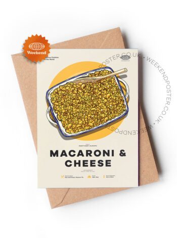 Mid-century modern Macaroni Cheese recipe greeting card