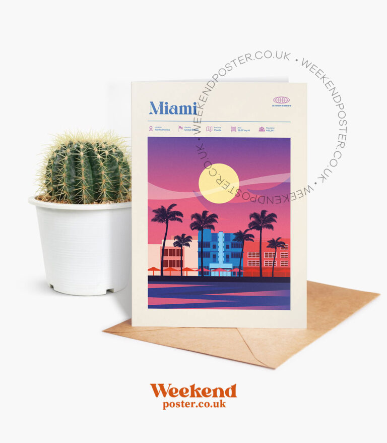 Mid-century modern Miami retro travel greeting card