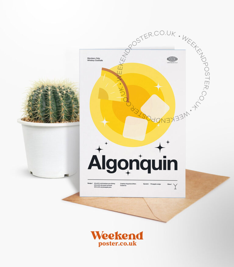 Mid-century modern Algonquin Cocktail greeting card