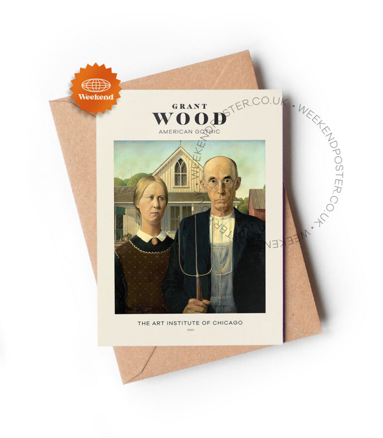 Grant Wood American Gothic greeting card