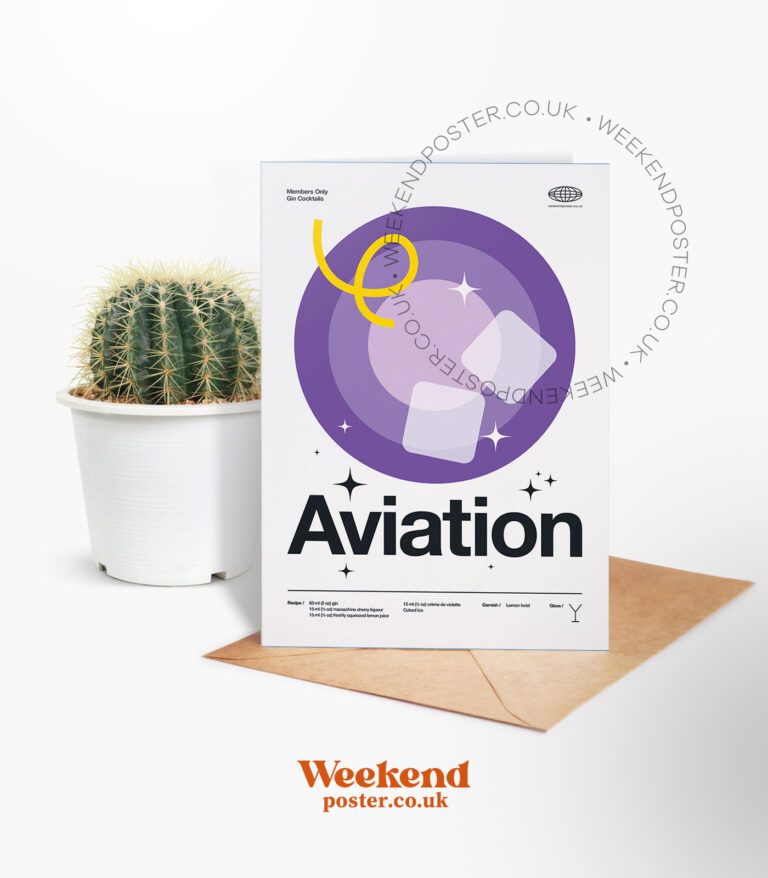 Mid-century modern Aviation Cocktail greeting card