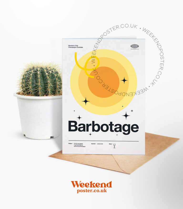 Mid-century modern Barbotage Cocktail greeting card