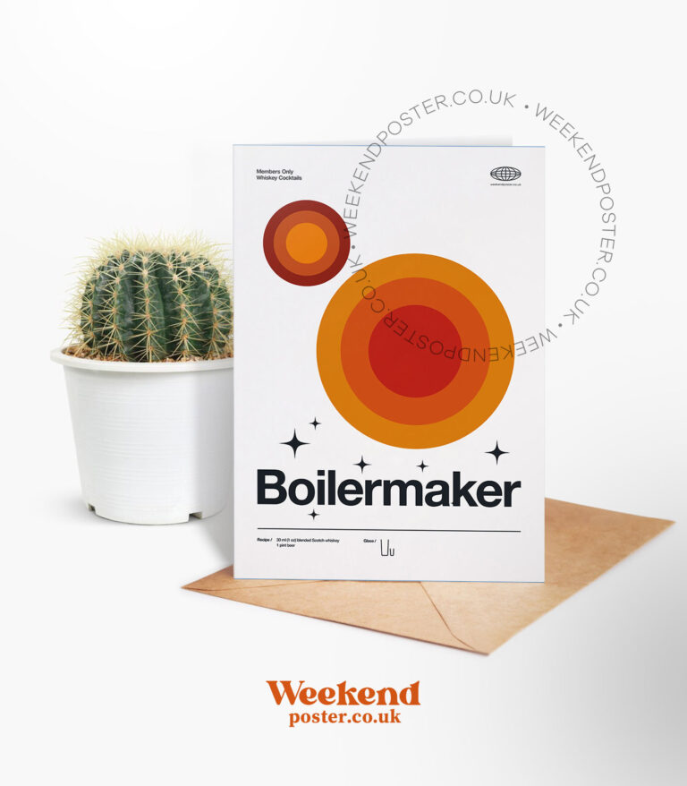 Mid-century modern Boilermaker Cocktail greeting card