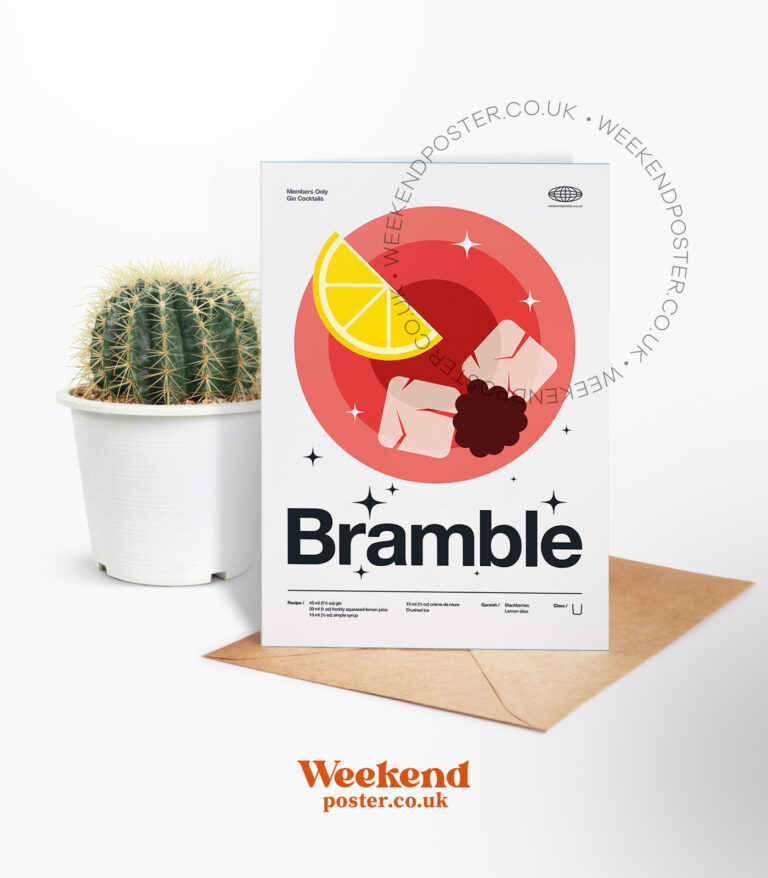 Mid-century modern Bramble Cocktail greeting card