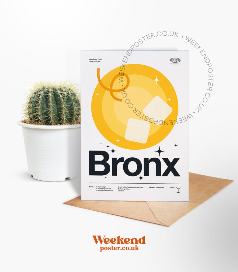 Mid-century modern Bronx Cocktail greeting card