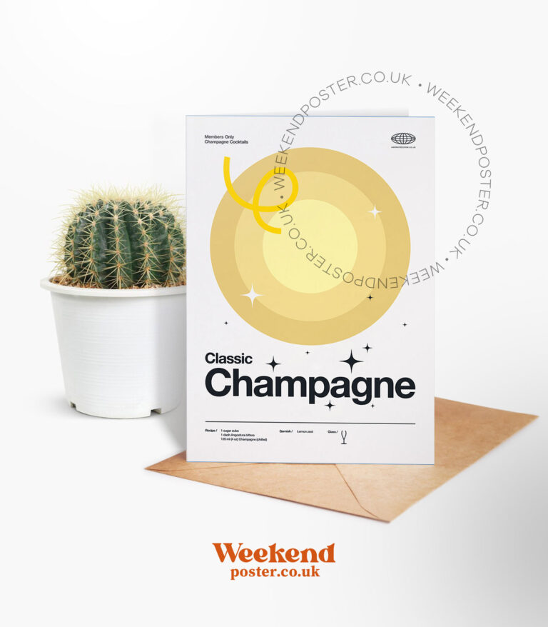 Mid-century modern Classic Champagne Cocktail greeting card