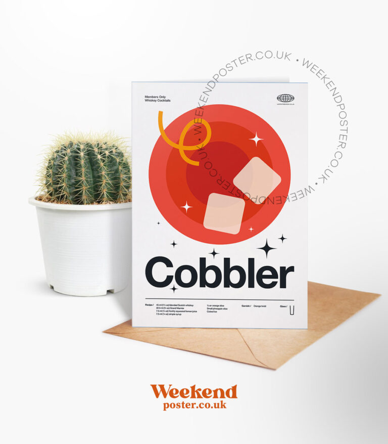 Mid-century modern Cobbler Cocktail greeting card