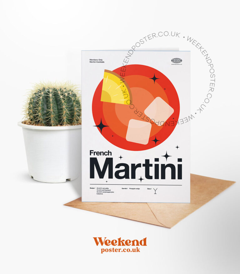 Mid-century modern French Martini Cocktail greeting card