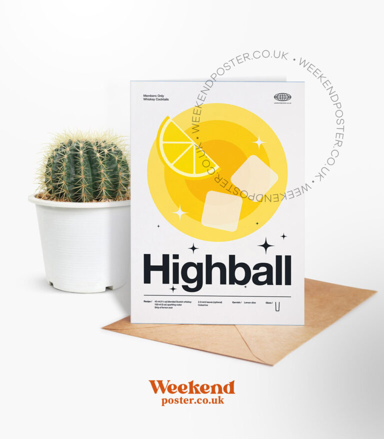 Mid-century modern Highball Cocktail greeting card