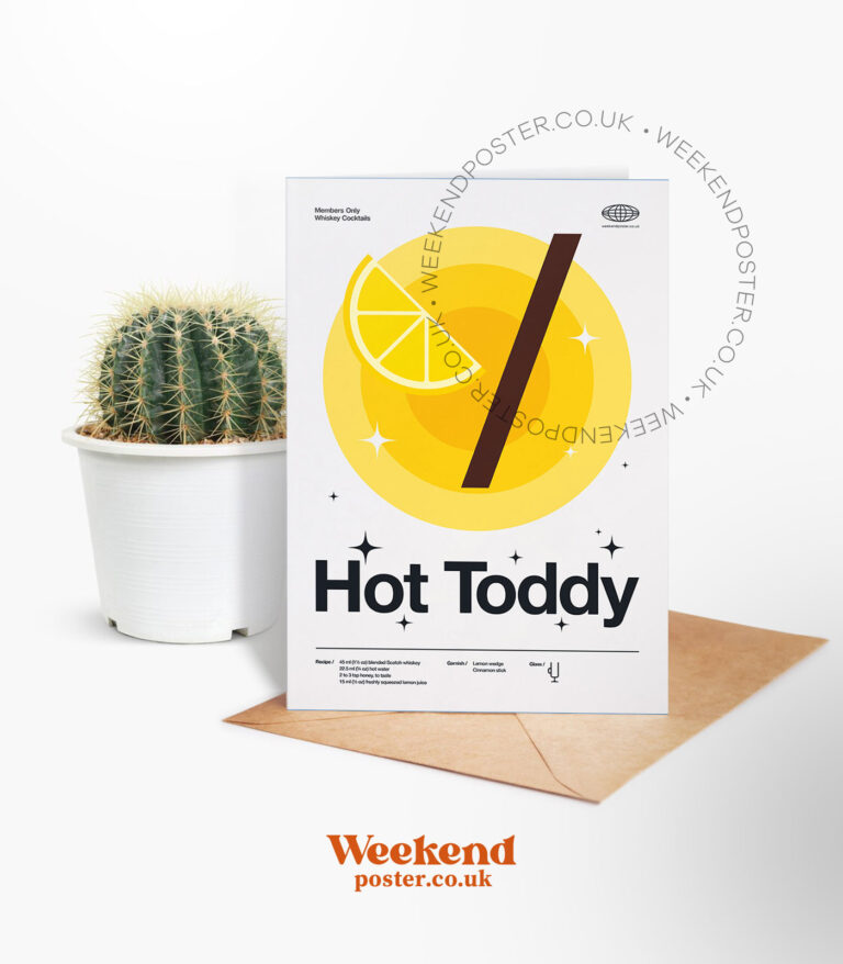 Mid-century modern Hot Toddy Cocktail greeting card