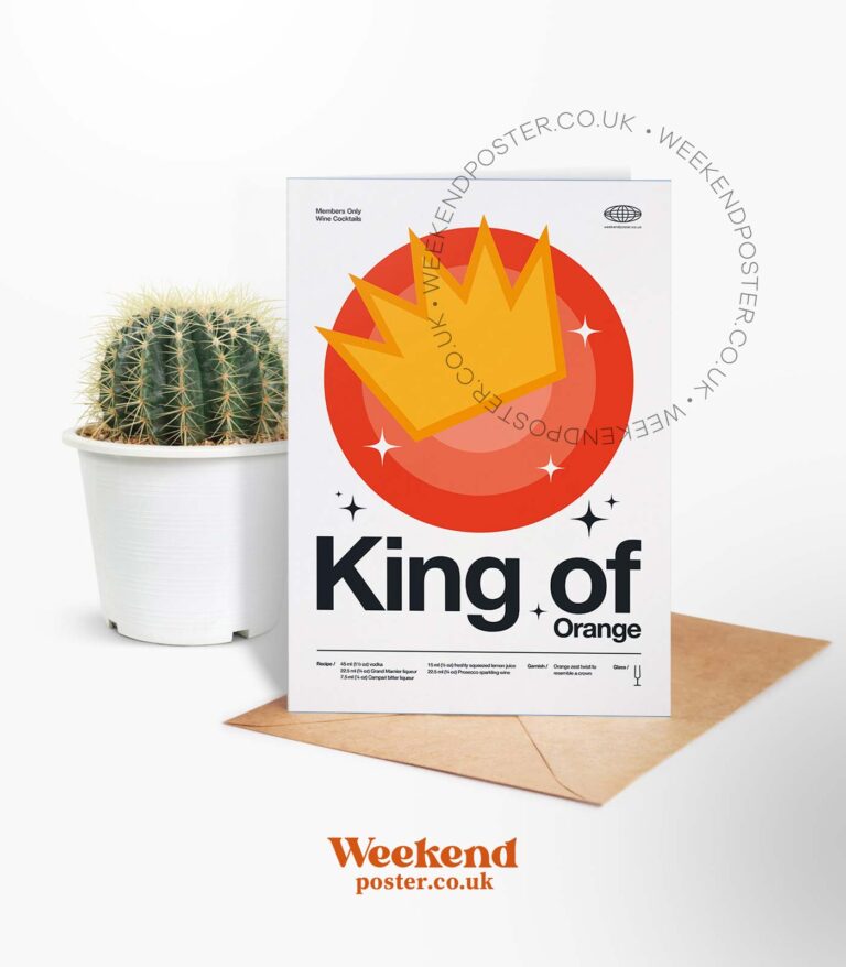 Mid-century modern King of Orange Cocktail greeting card
