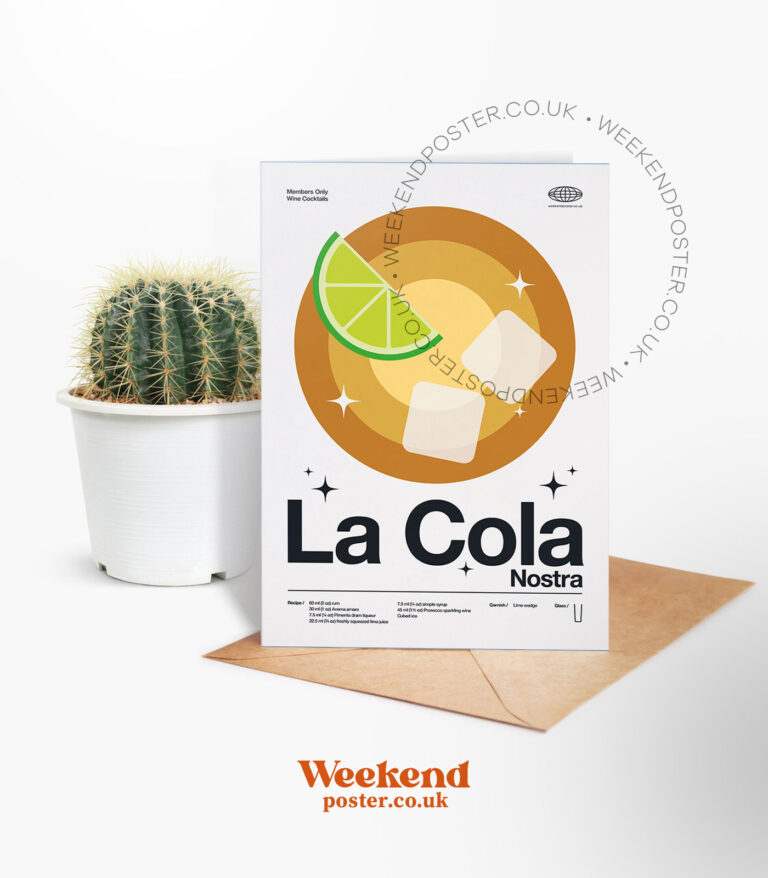 Mid-century modern La Dolce Vita Cocktail greeting card