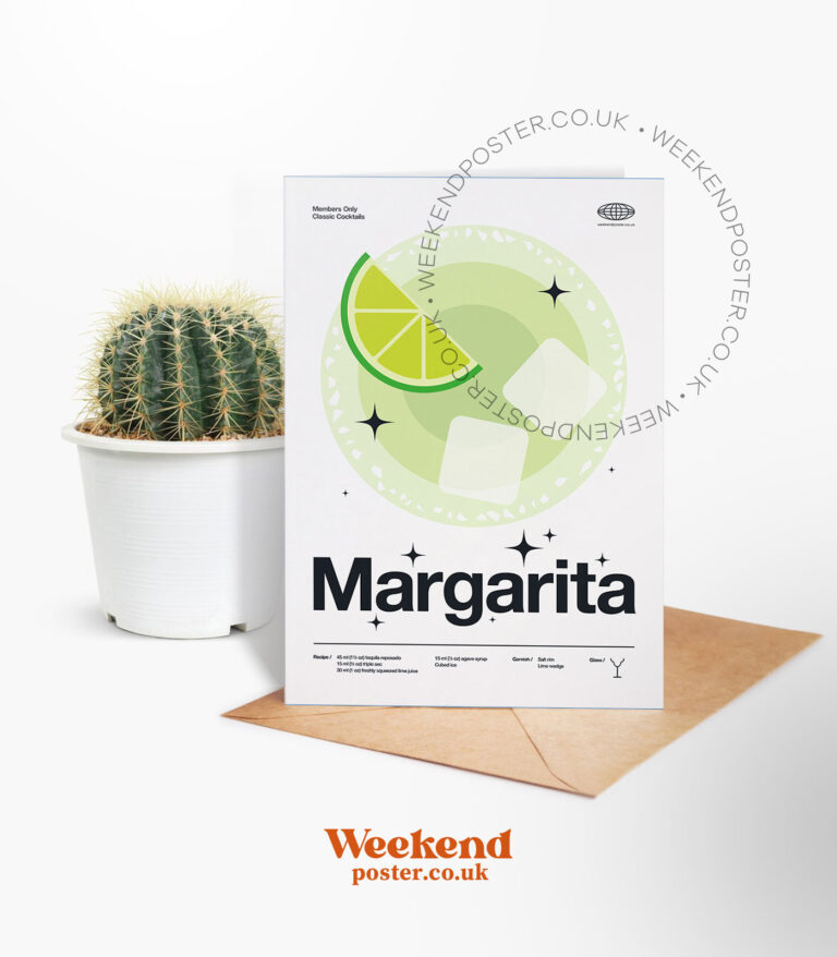 Mid-century modern Margarita Cocktail greeting card