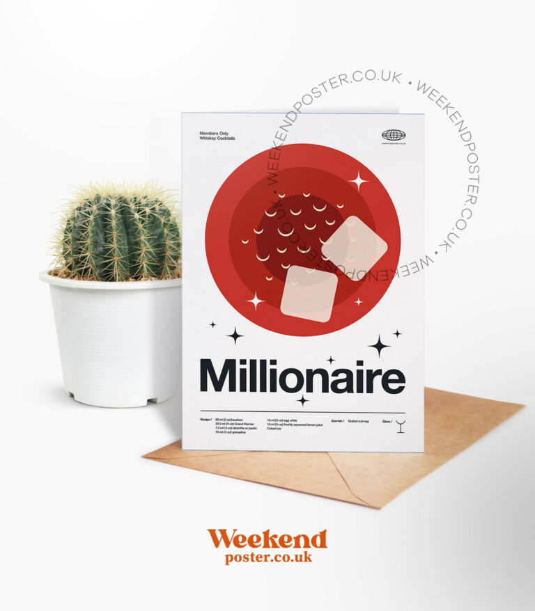 Mid-century modern Millionaire Cocktail greeting card