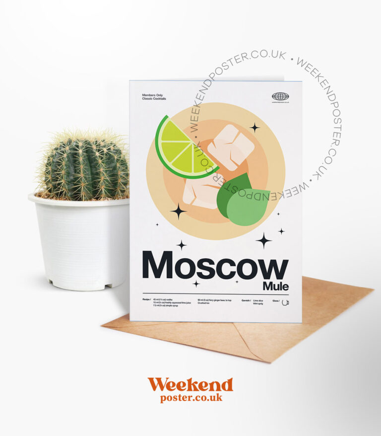 Mid-century modern Moscow Mule Cocktail greeting card