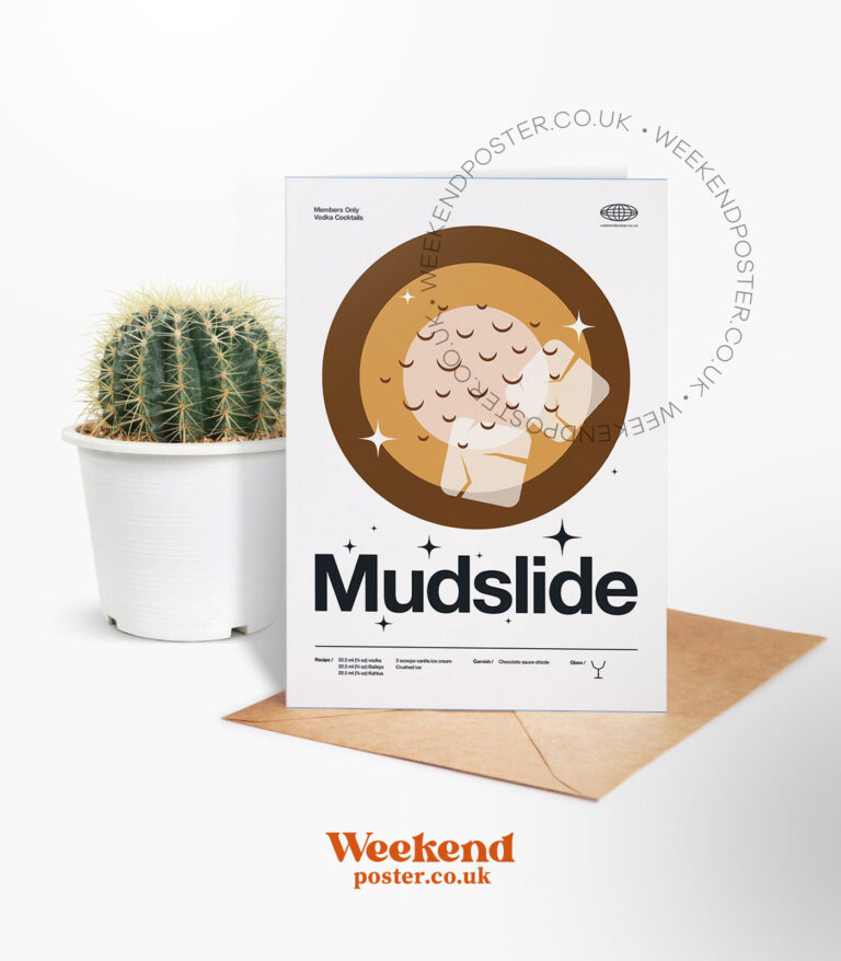 Mid-century modern Mudslide Cocktail greeting card