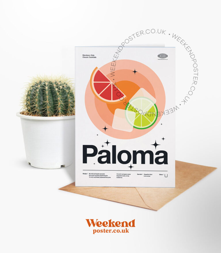 Mid-century modern Paloma Cocktail greeting card