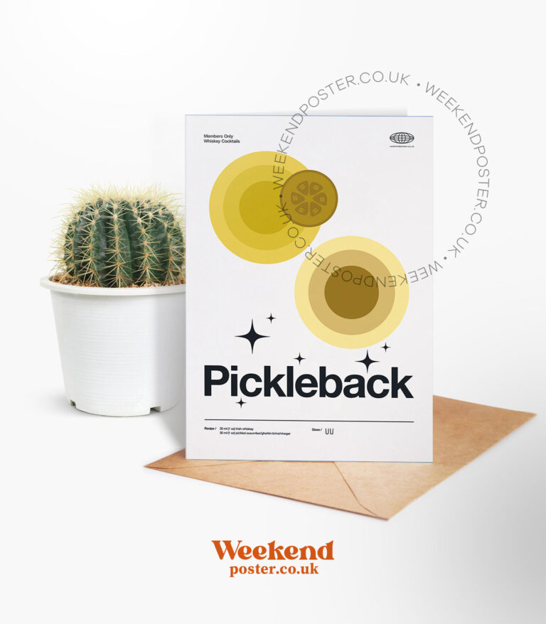 Mid-century modern Pickleback Cocktail greeting card